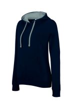 LADIES’ CONTRAST Kapucnis felső SWEATSHIRT Navy/Fine Grey